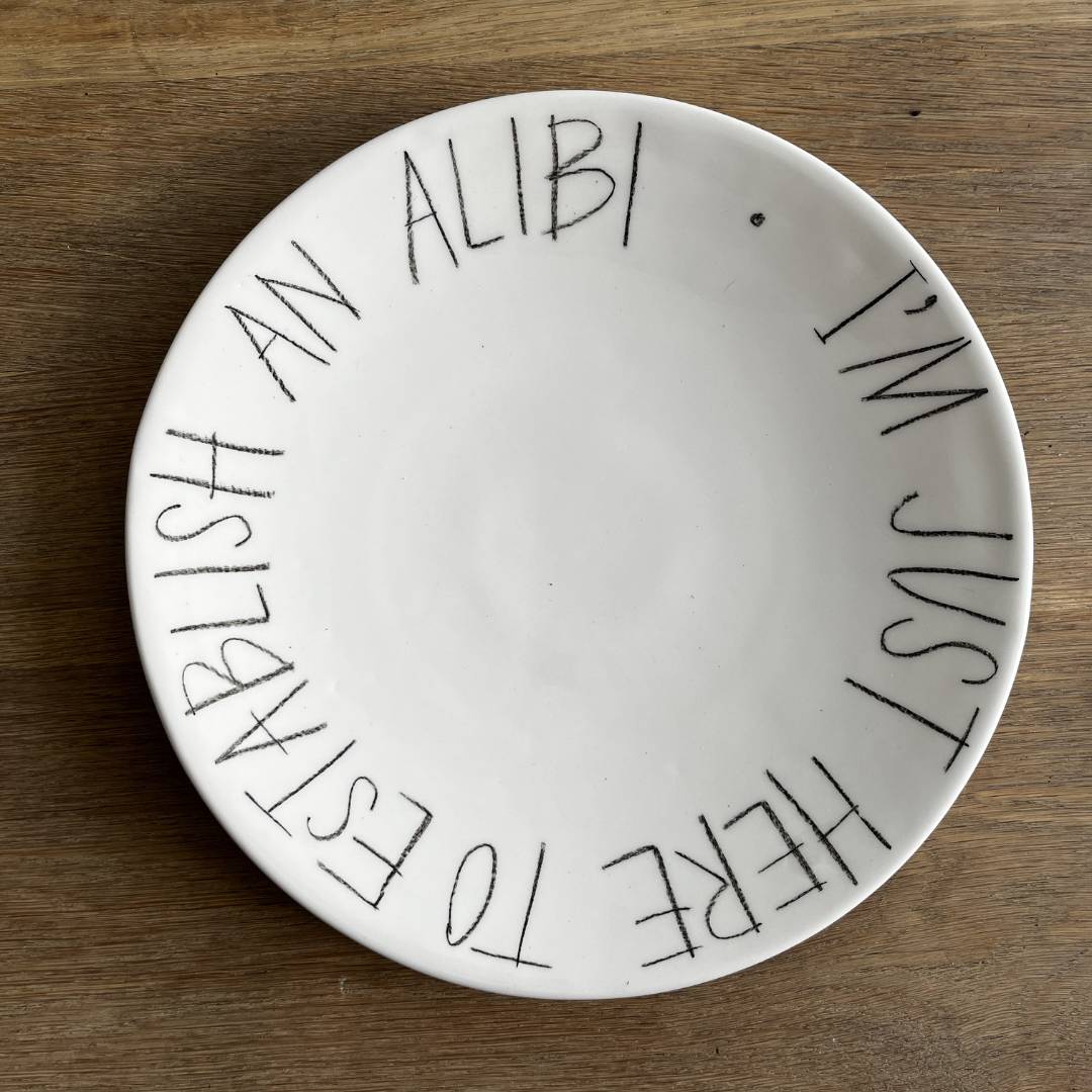The Detailsmith Large Handwritten Ceramic Plate Collection ED 2 Alibi