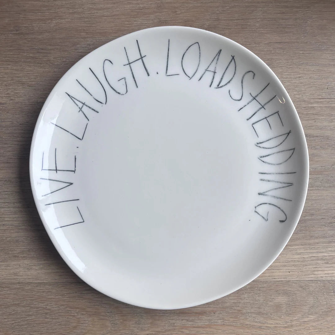 The Detailsmith Medium Handwritten Ceramic Plate ED 2 Loadshedding