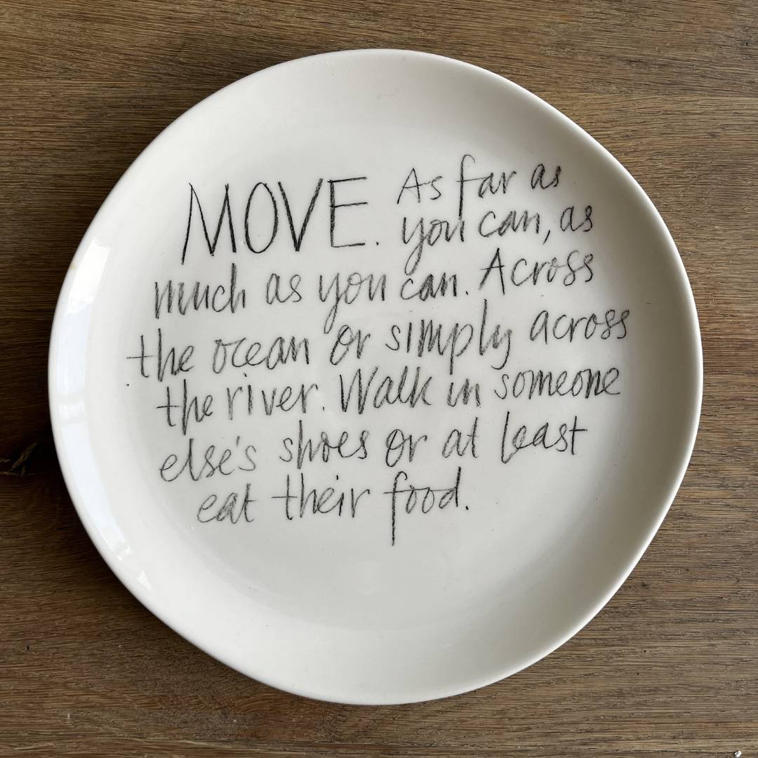 The Detailsmith Medium Handwritten Ceramic Plate Collection ED 1 MOVE
