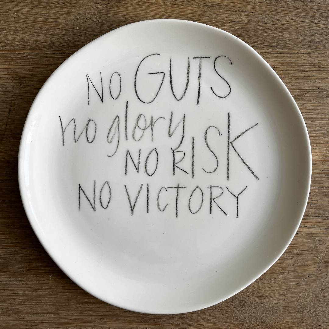 The Detailsmith Medium Handwritten Ceramic Plate Collection ED 1 Guts & glory