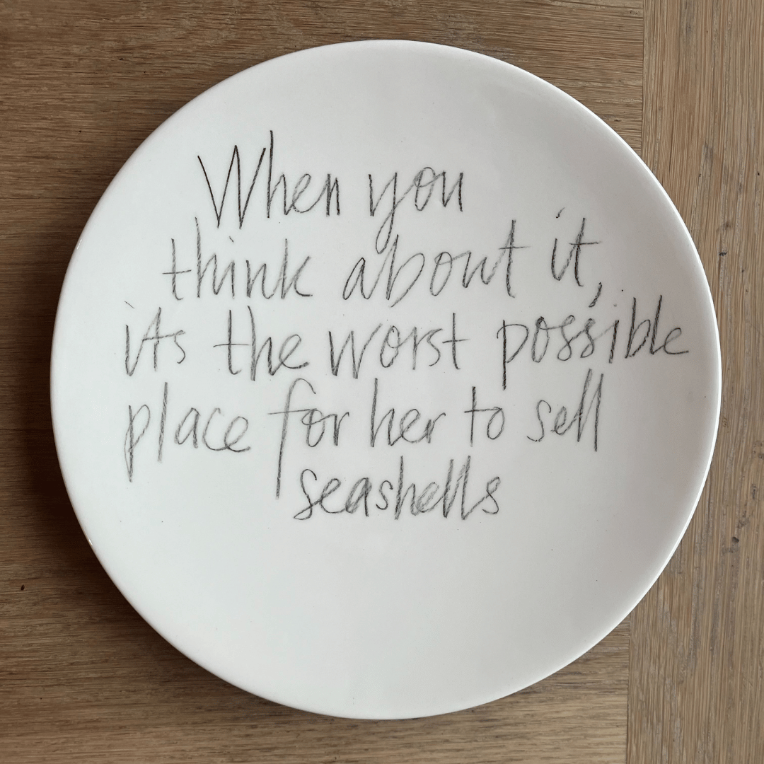 The Detailsmith Large Handwritten Ceramic Plate ED 1 Seashells