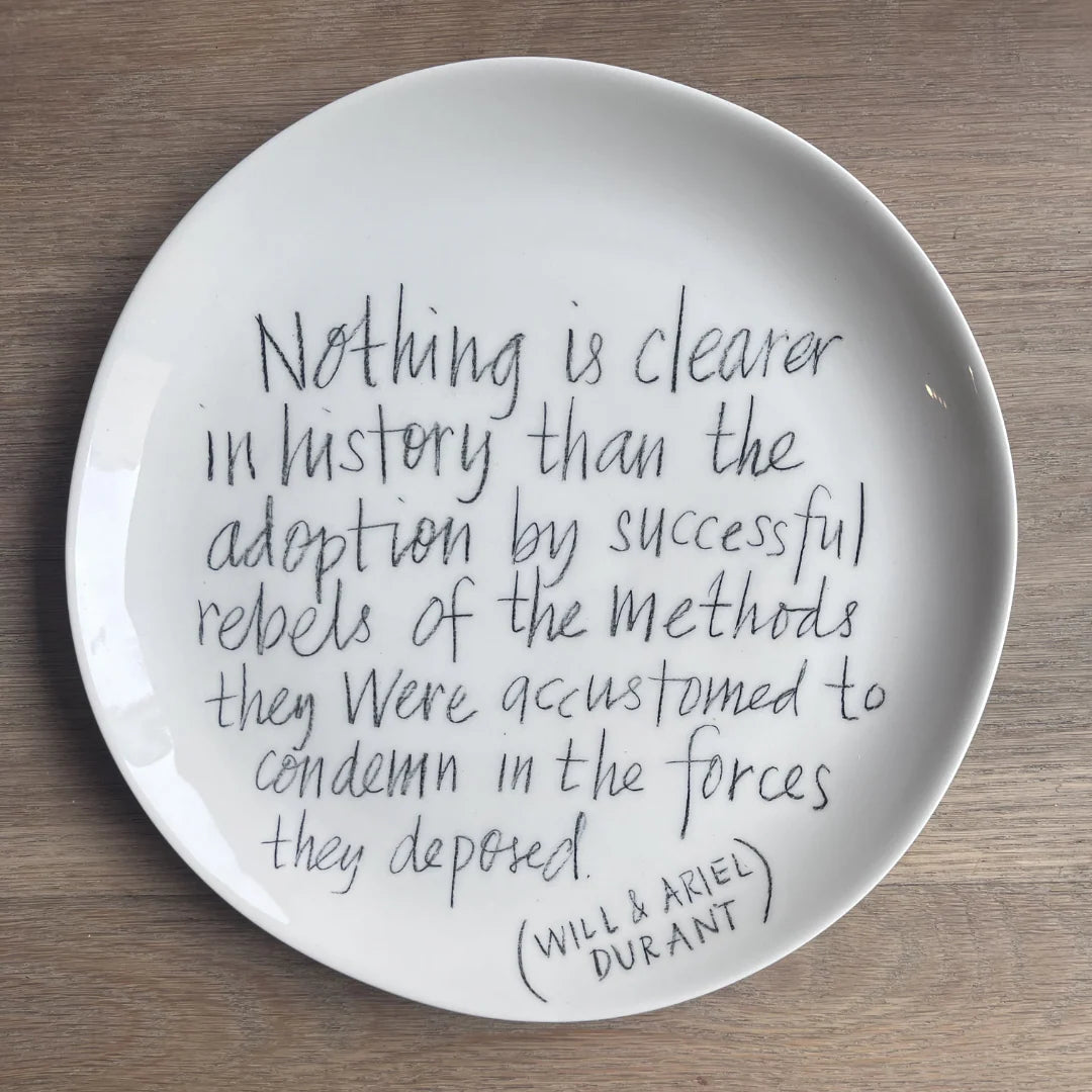 The Detailsmith Medium Handwritten Ceramic Plate ED 1 Will & Ariel Durant