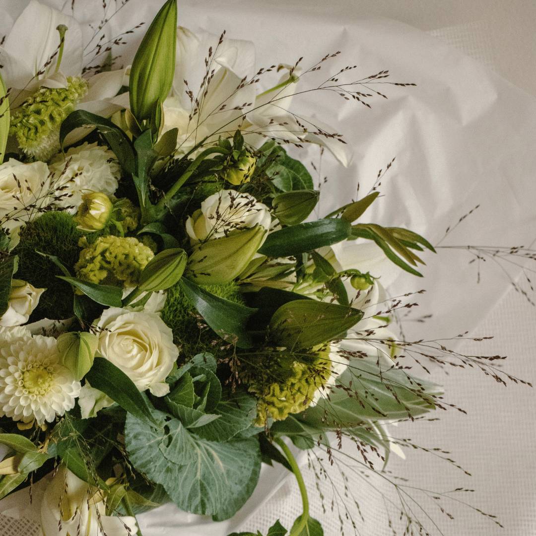 House of Flowers The White Garden Floral Bouquet