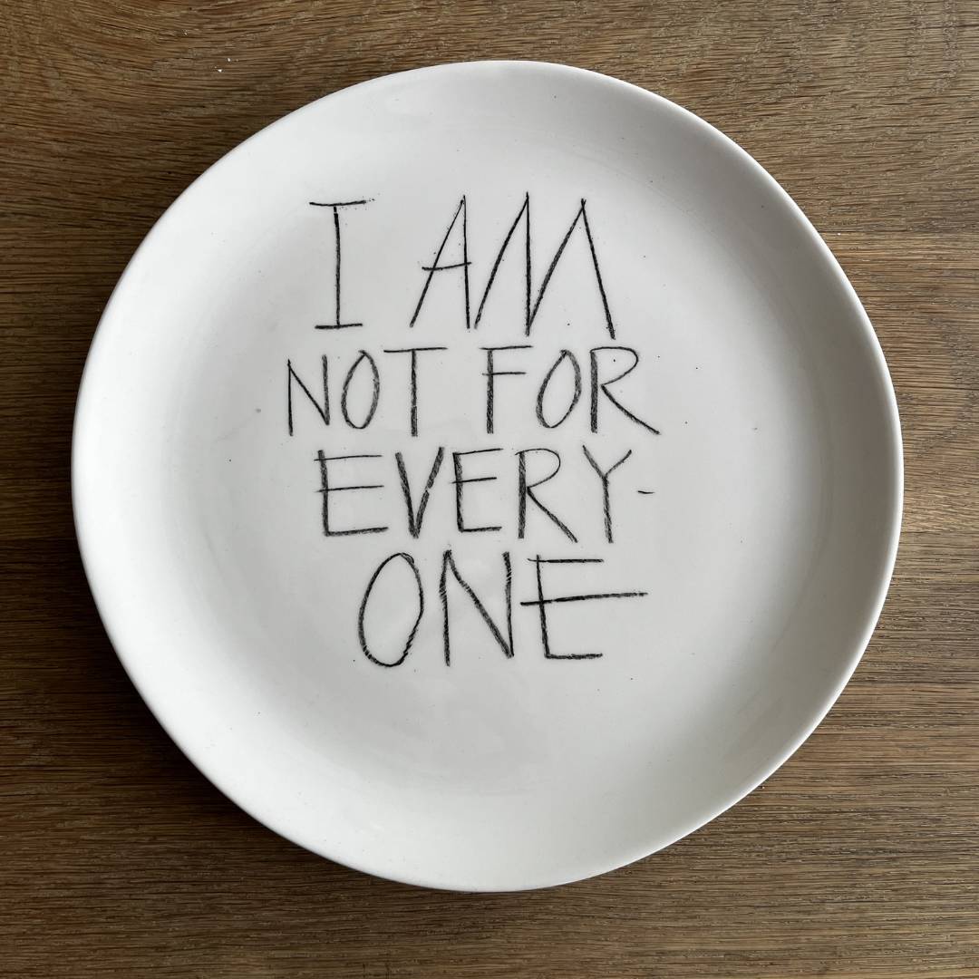 The Detailsmith Medium Handwritten Ceramic Plate Collection ED 1 Not for everyone