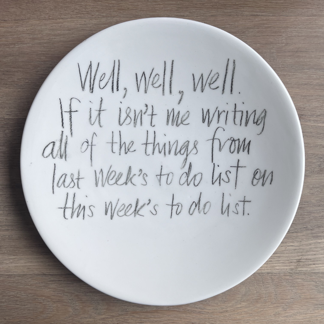 The Detailsmith Large Handwritten Ceramic Plate ED 1 To do list