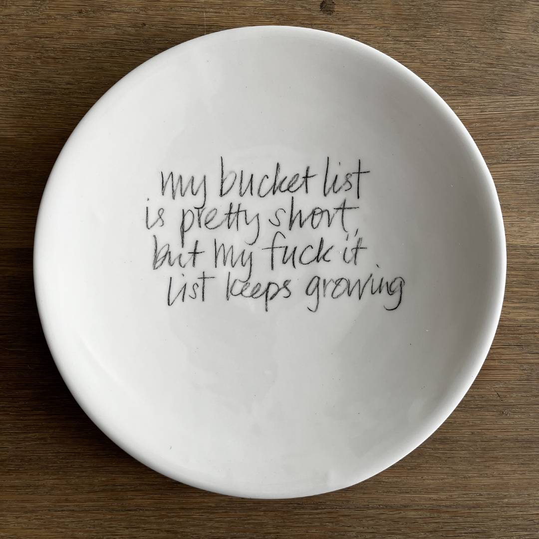 The Detailsmith Large Handwritten Ceramic Plate Collection ED 2 Bucket list