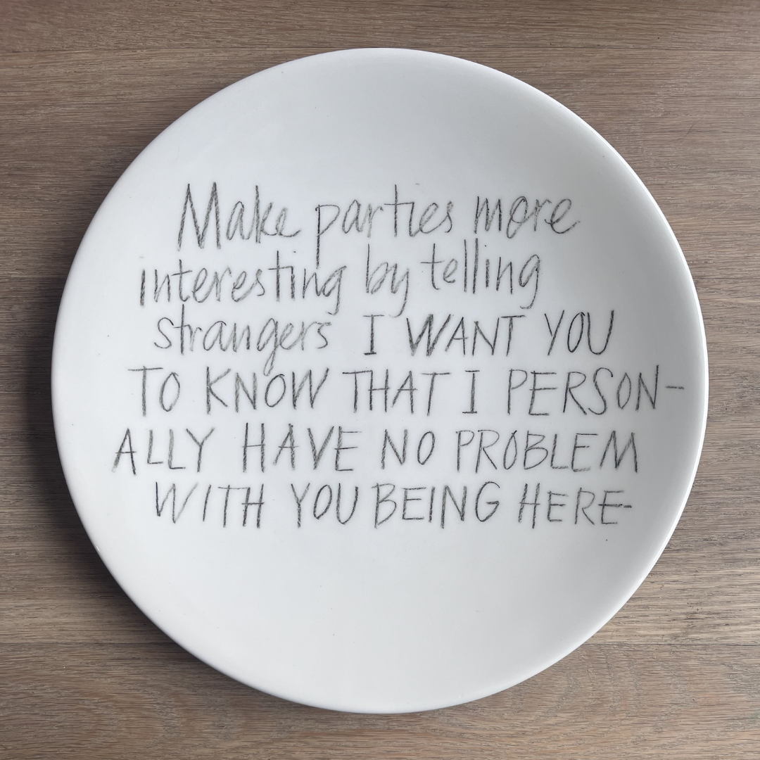 The Detailsmith Large Handwritten Ceramic Plate ED 1 Parties