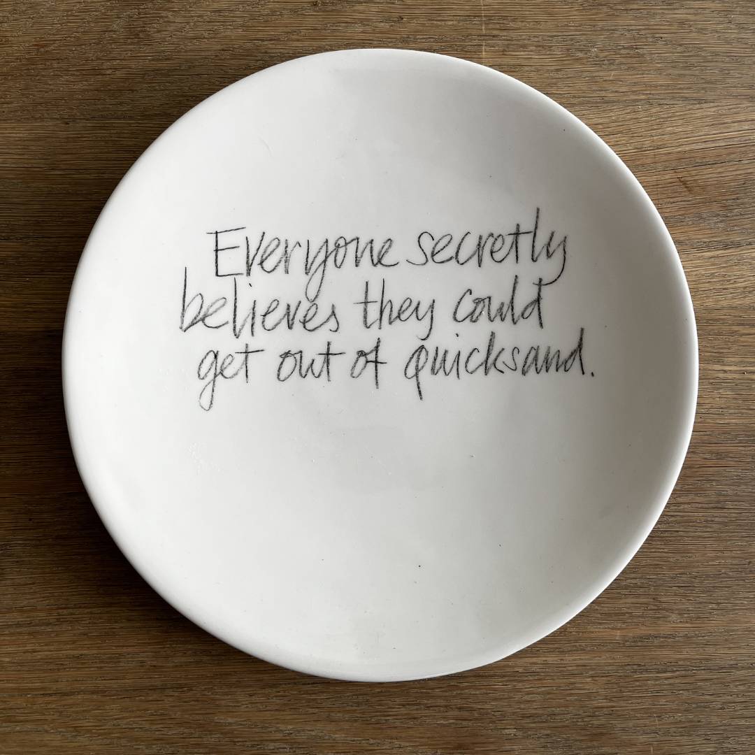 The Detailsmith Large Handwritten Ceramic Plate Collection ED 2 Quicksand