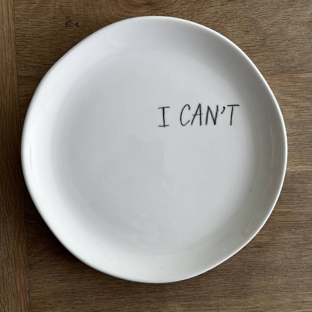The Detailsmith Medium Handwritten Ceramic Plate Collection ED 2 I can't