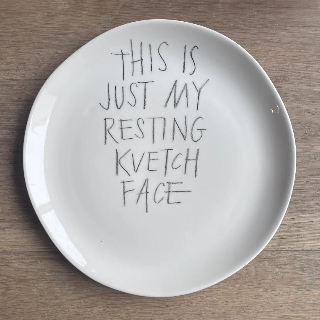 The Detailsmith Medium Handwritten Ceramic Plate ED 2 Kvetch face