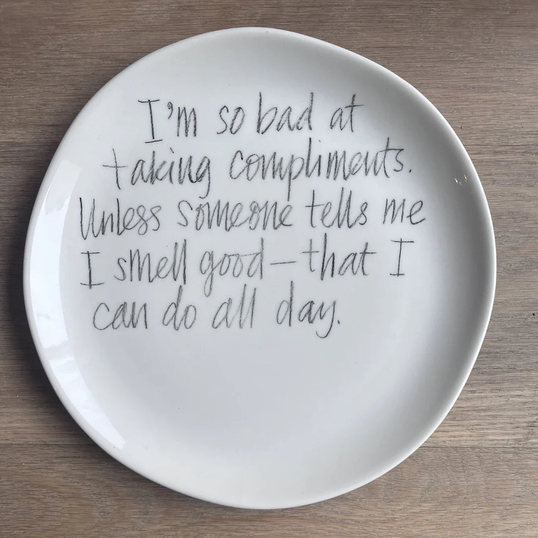 The Detailsmith Medium Handwritten Ceramic Plate ED 1 Compliments