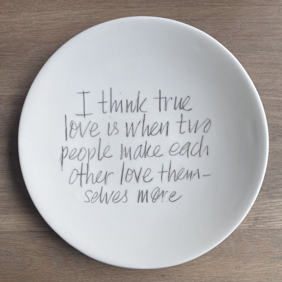 The Detailsmith Large Handwritten Ceramic Plate ED 1 True love