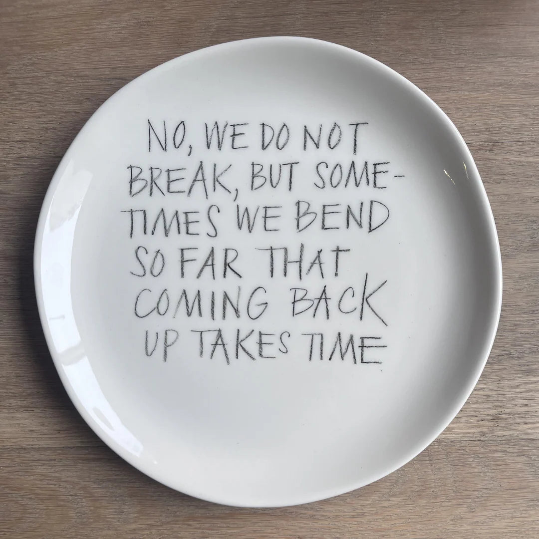 The Detailsmith Medium Handwritten Ceramic Plate ED 1 Bend not break