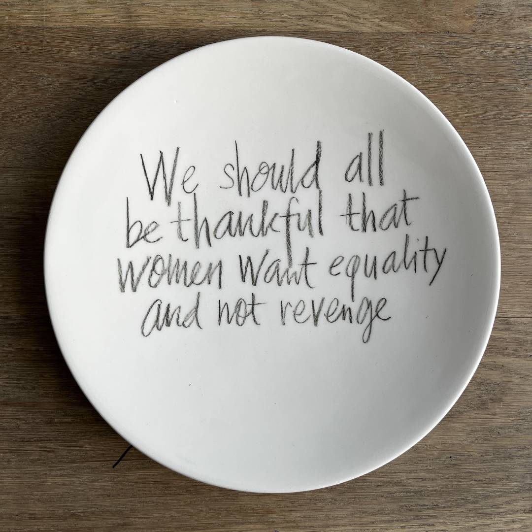 The Detailsmith Large Handwritten Ceramic Plate Collection ED 1 Equality not revenge