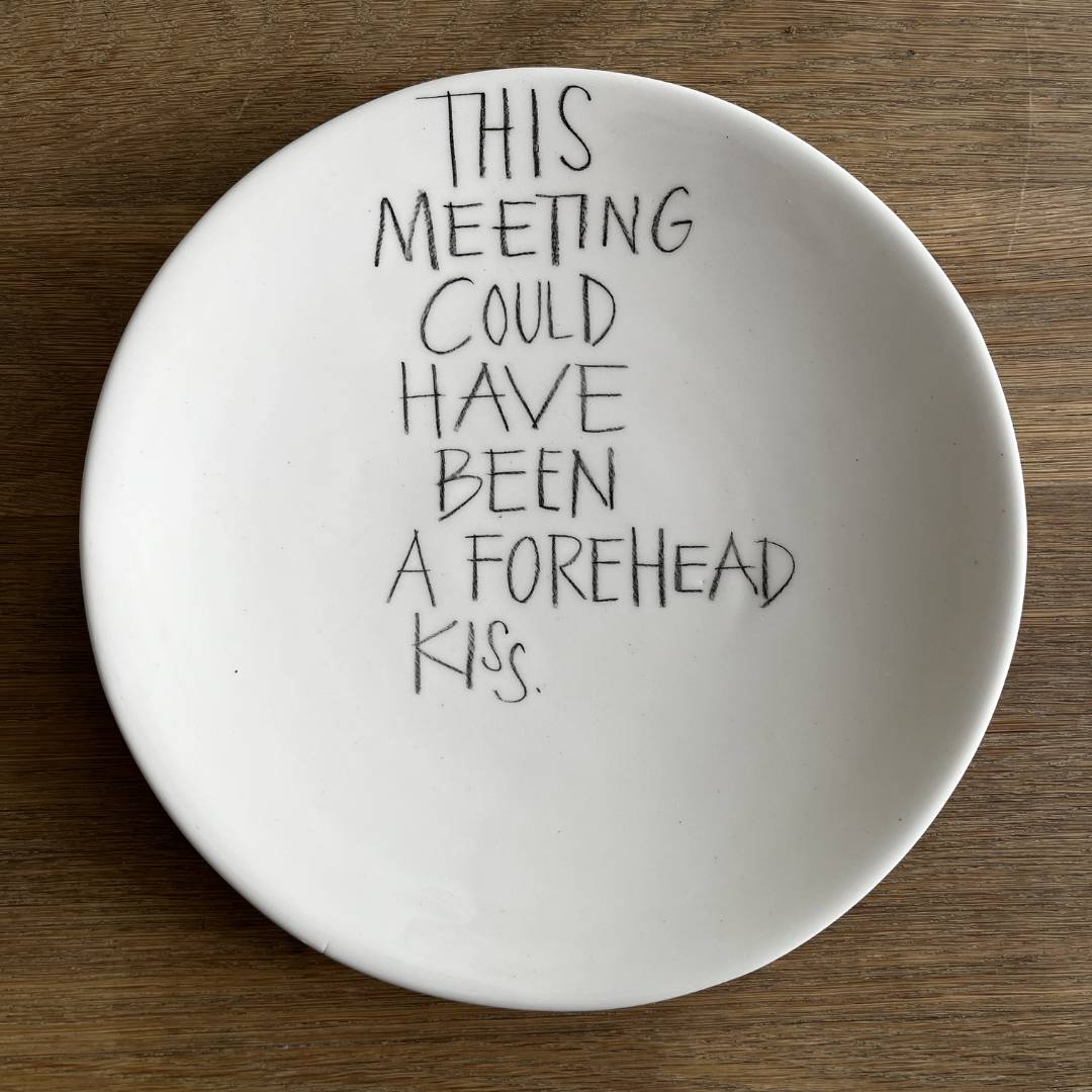 The Detailsmith Large Handwritten Ceramic Plate Collection ED 2 Forehead kiss