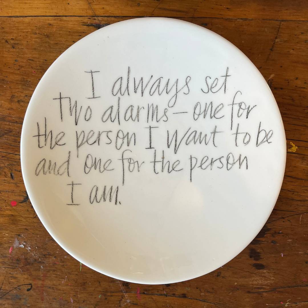 The Detailsmith Large Handwritten Ceramic Plate ED 3 Alarms