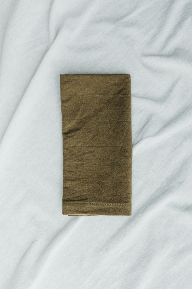 Palmar Collection Natural Cotton Napkin Set Forest green