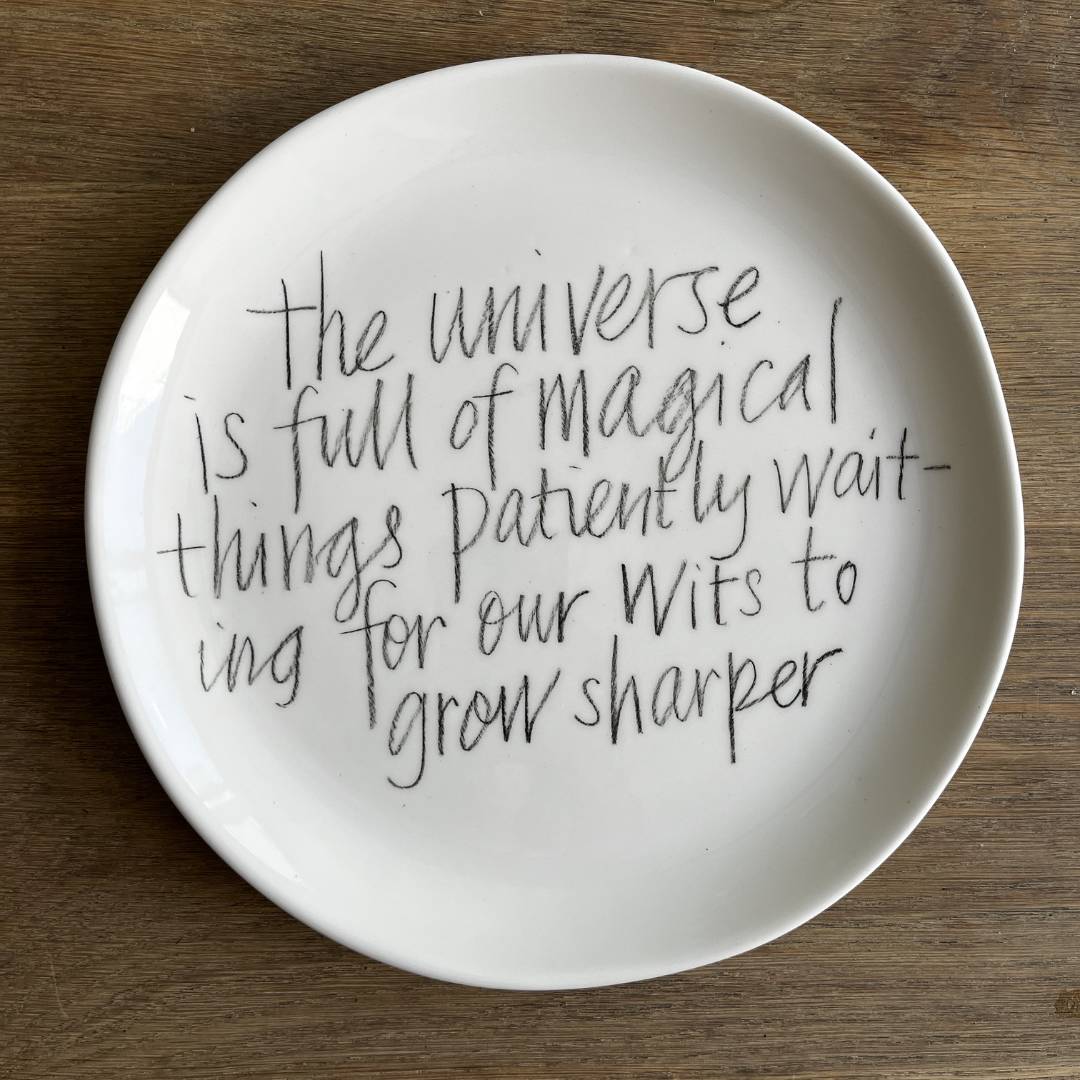 The Detailsmith Medium Handwritten Ceramic Plate Collection ED 2 The universe