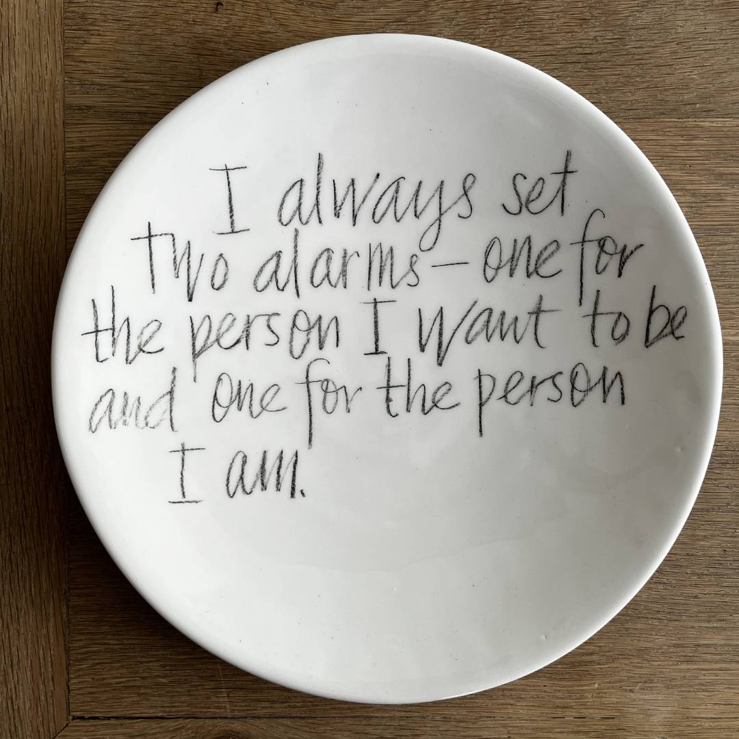 The Detailsmith Large Handwritten Ceramic Plate Collection ED 3 Two alarms
