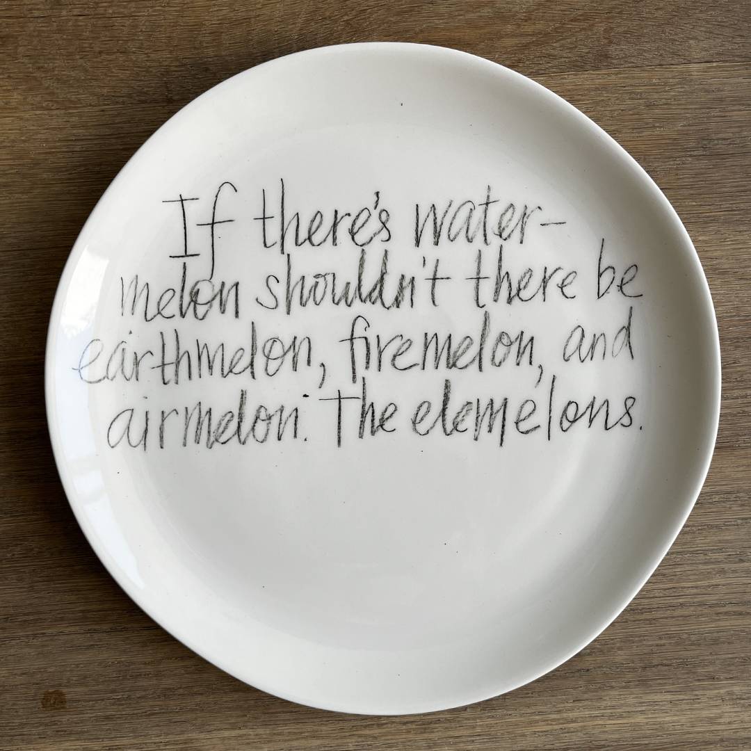 The Detailsmith Medium Handwritten Ceramic Plate Collection ED 2 Watermelon