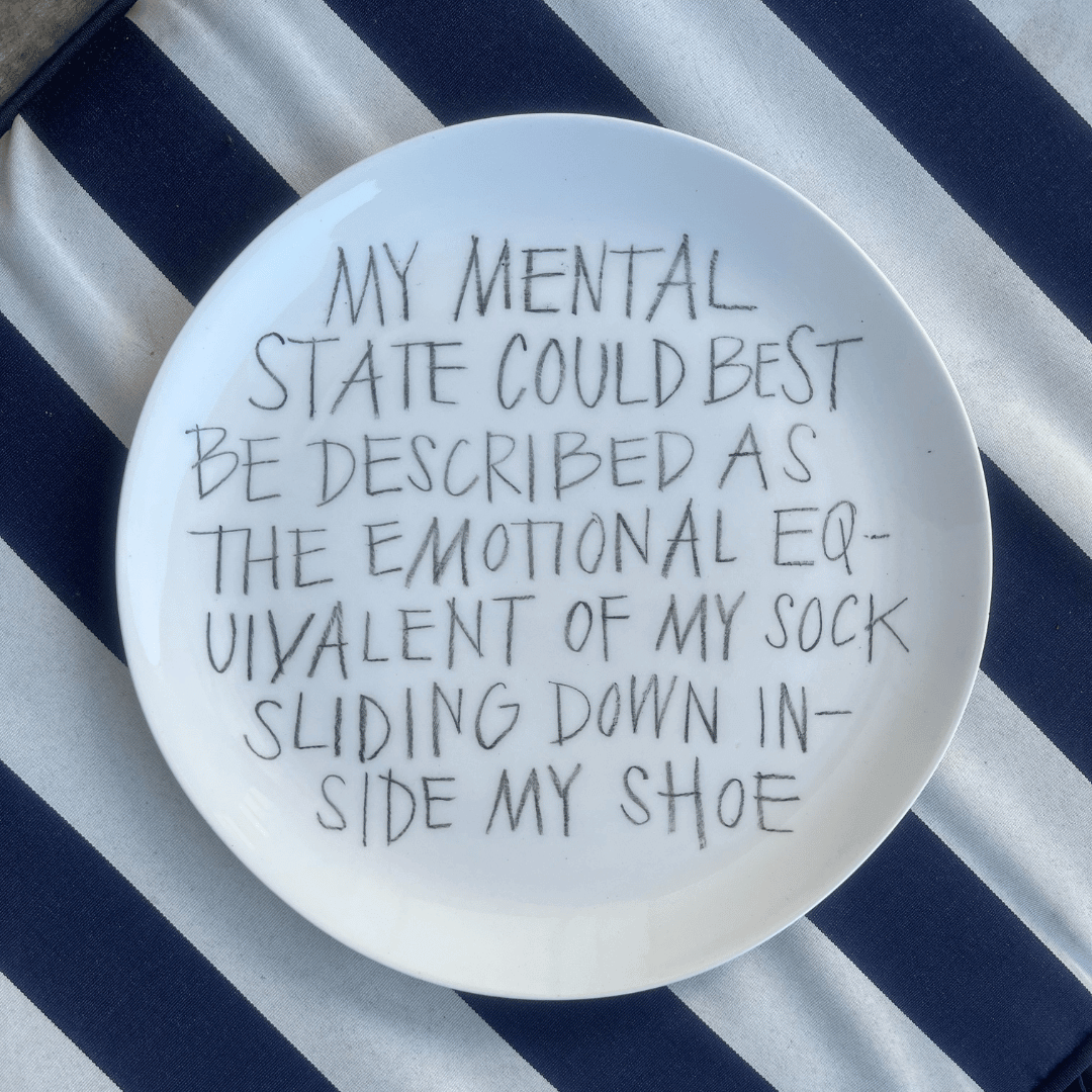 The Detailsmith Medium Handwritten Ceramic Plate ED 2 Mental state