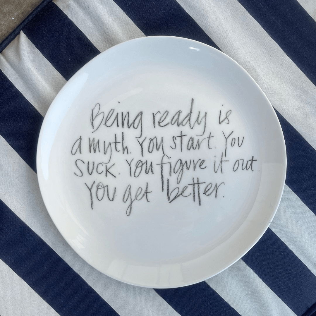 The Detailsmith Medium Handwritten Ceramic Plate ED 2 Being ready