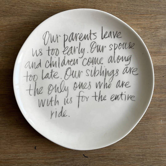 The Detailsmith Medium Handwritten Ceramic Plate Collection ED 3 Siblings