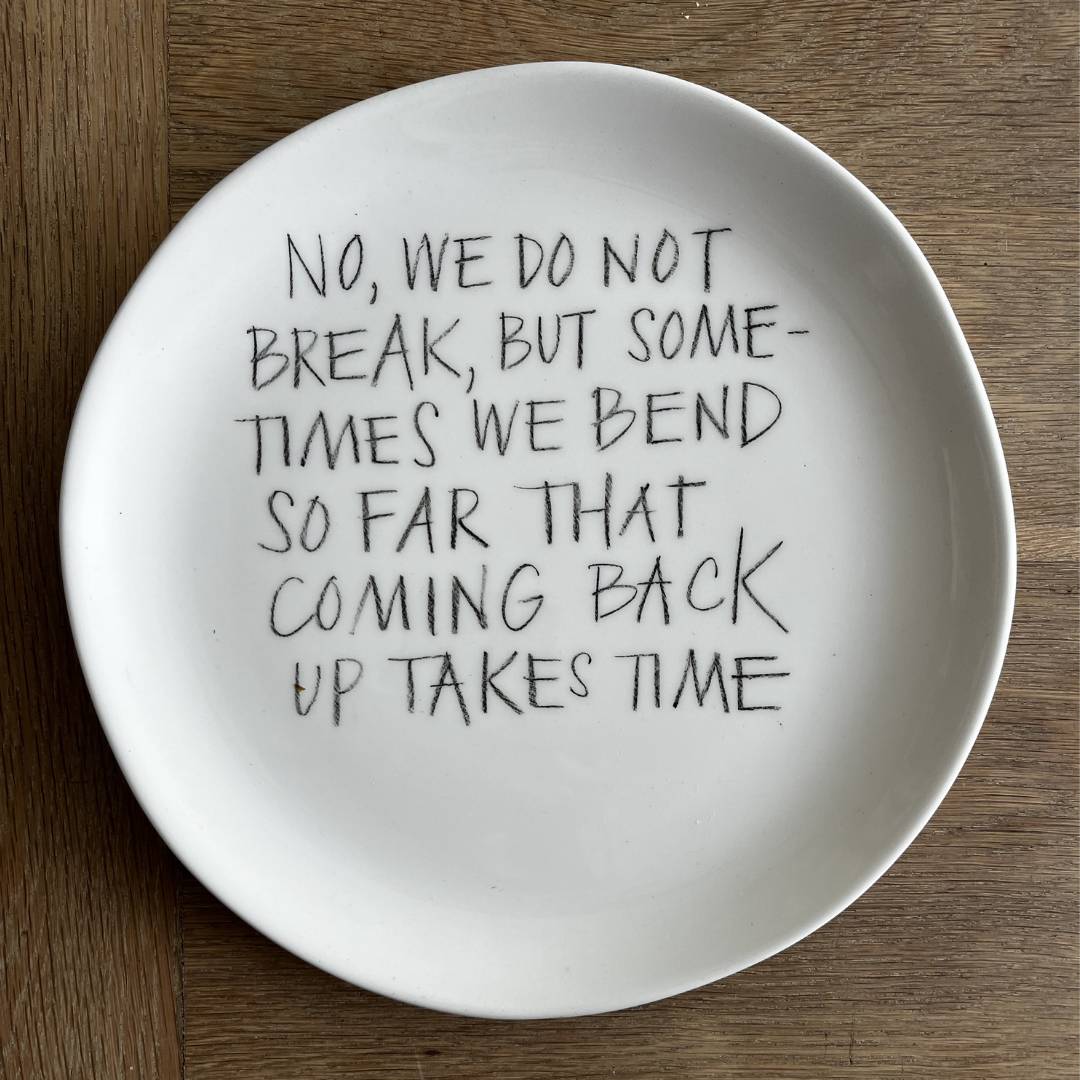The Detailsmith Medium Handwritten Ceramic Plate Collection ED 3 Bend not break