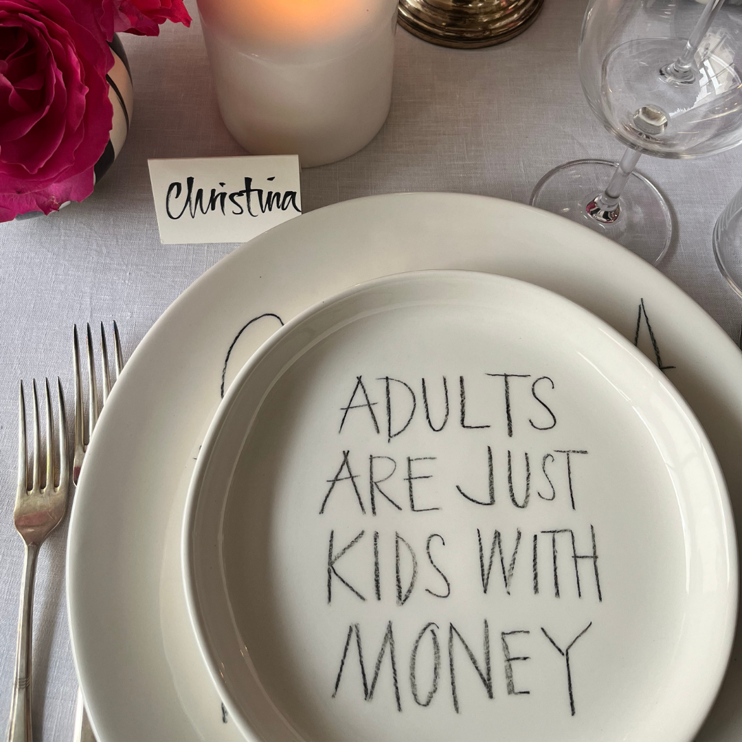 The Detailsmith Personalised Handwritten Ceramic Dinner Plate Set