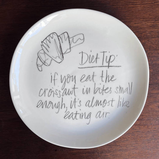 The Detailsmith Medium Handwritten Ceramic Plate Collection ED 3 Diet tip