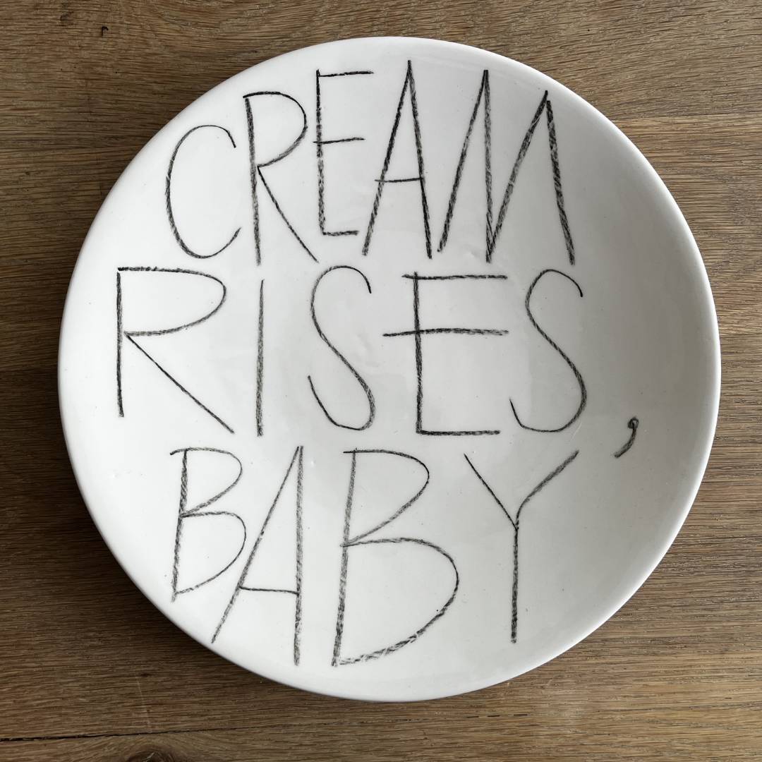 The Detailsmith Large Handwritten Ceramic Plate Collection ED 1 Cream rises V2