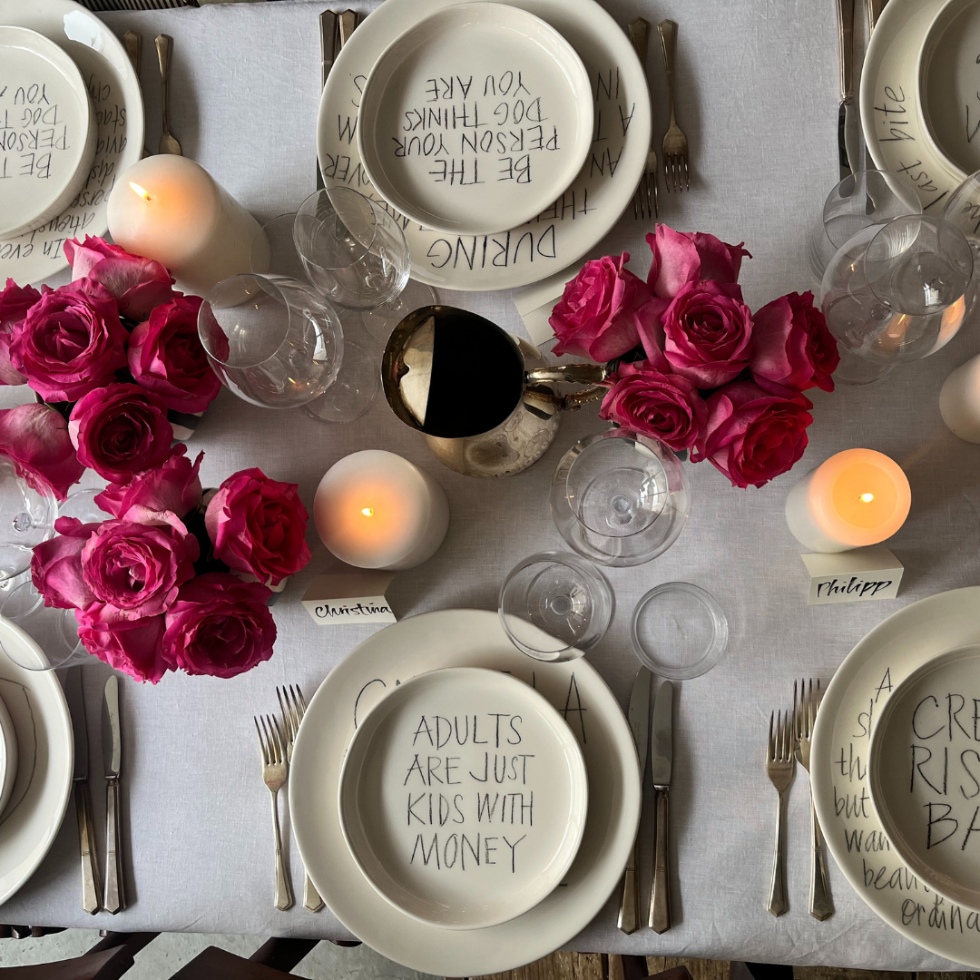 The Detailsmith Personalised Handwritten Ceramic Dinner Plate Set