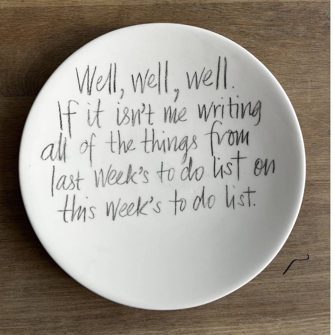 The Detailsmith Large Handwritten Ceramic Plate Collection ED 1 To do list