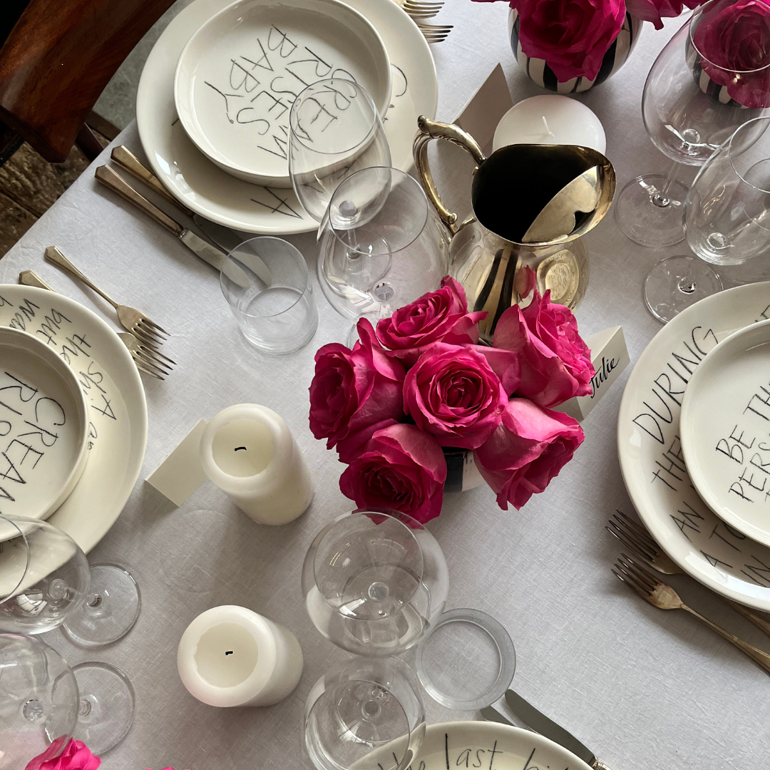 The Detailsmith Personalised Handwritten Ceramic Dinner Plate Set