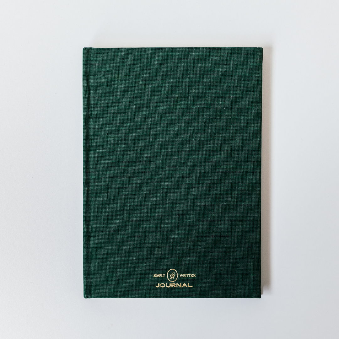 Simply Written Lined Daily Journal Emerald Linen