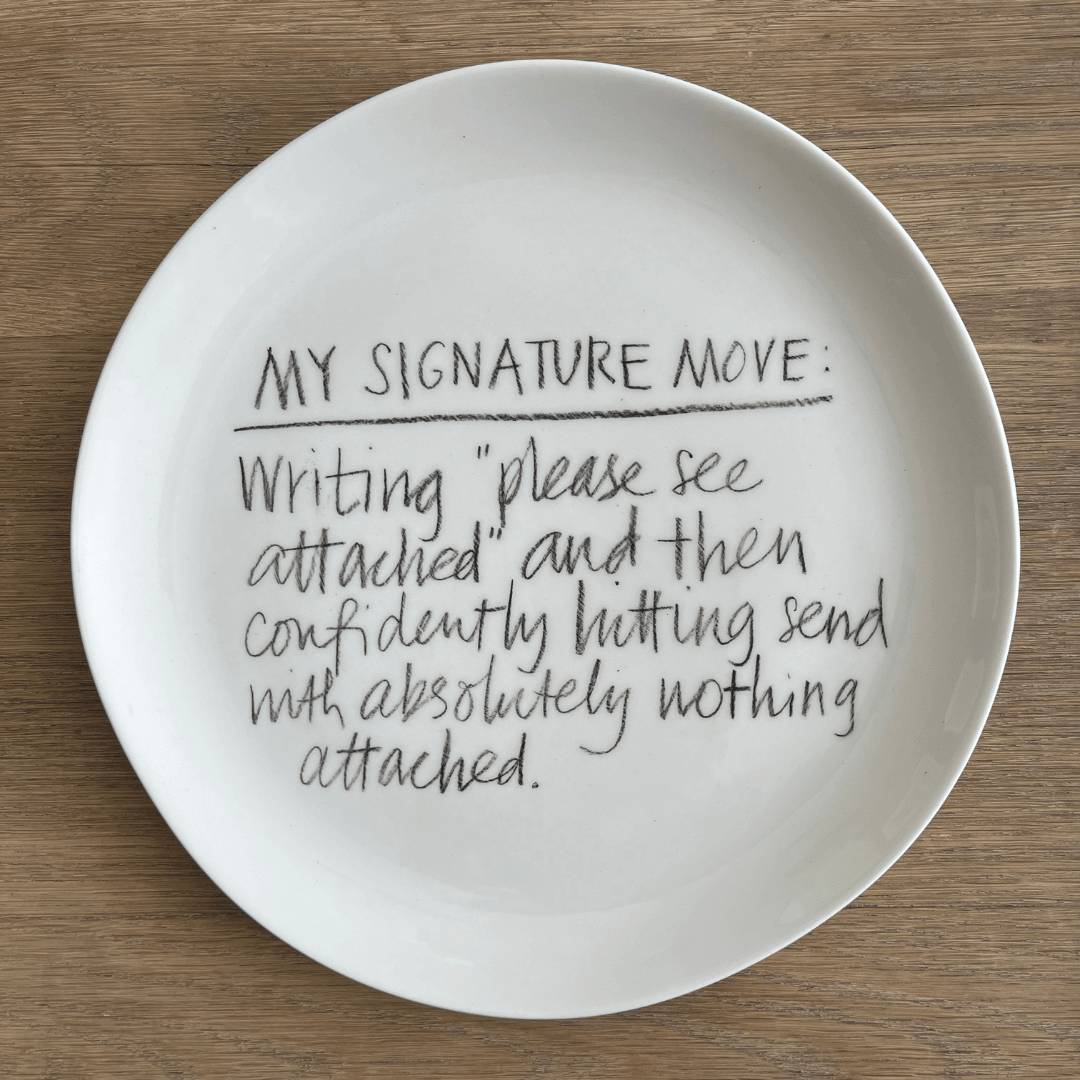The Detailsmith Medium Handwritten Ceramic Plate ED 3 email attachments