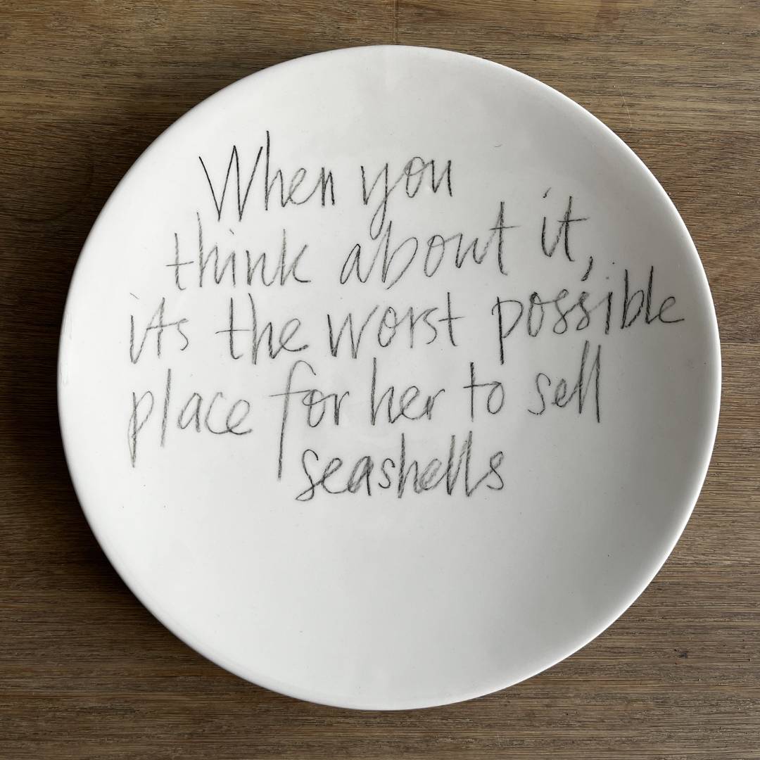 The Detailsmith Large Handwritten Ceramic Plate Collection ED 1 Seashells