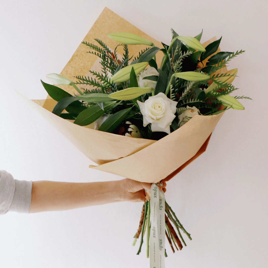 Opus Elegant White & Green Bouquet