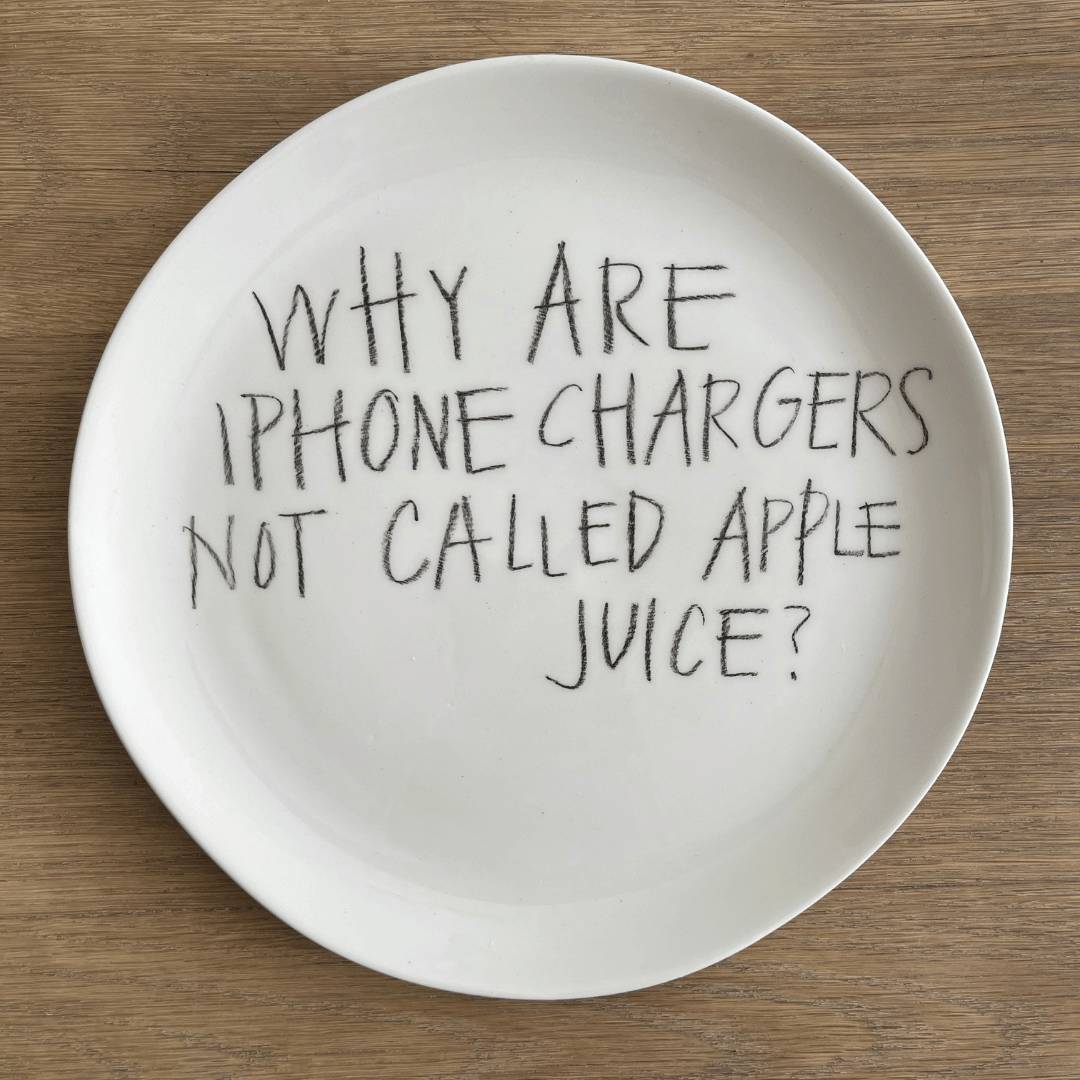 The Detailsmith Medium Handwritten Ceramic Plate ED 3 iPhone chargers