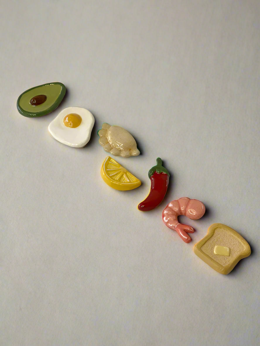 Soenchie Mini Food Ceramic Magnet Set