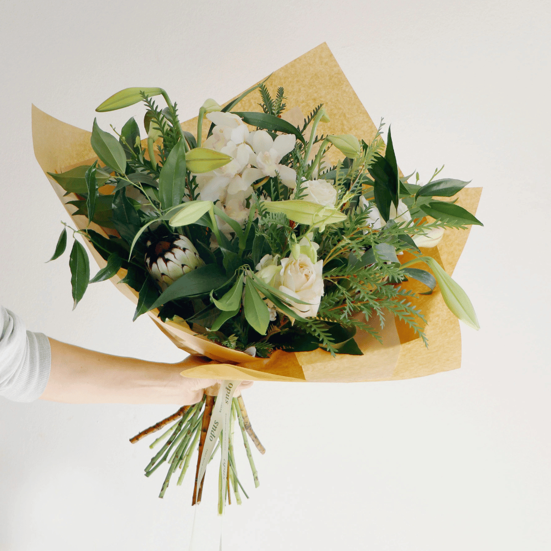 Opus Elegant White & Green Bouquet