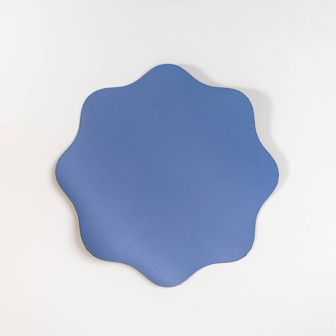 Tags By Elysian The Scallop Leather Placemat Set Cornflower Blue