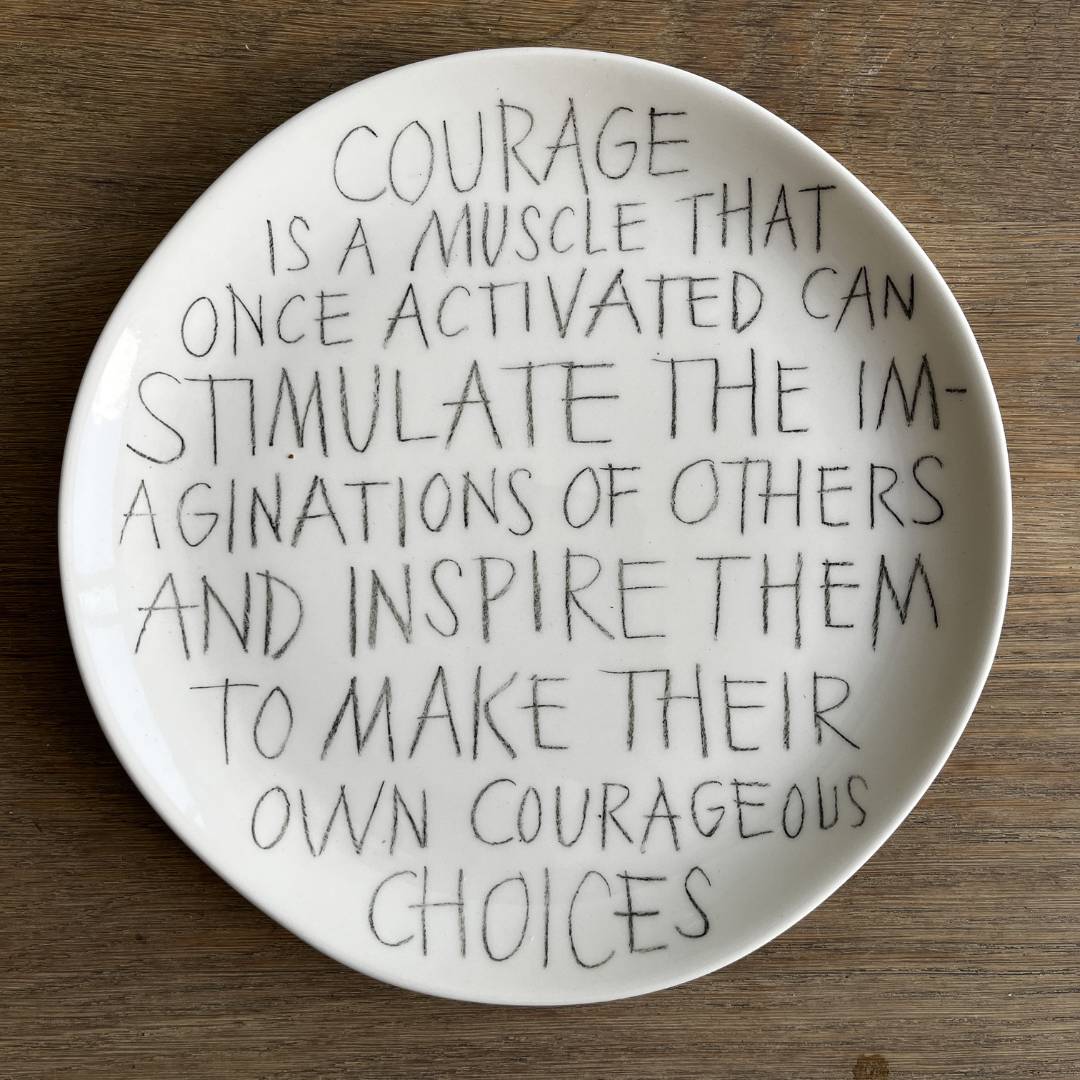 The Detailsmith Medium Handwritten Ceramic Plate Collection ED 1 Courage