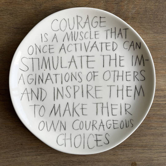The Detailsmith Medium Handwritten Ceramic Plate Collection ED 1 Courage