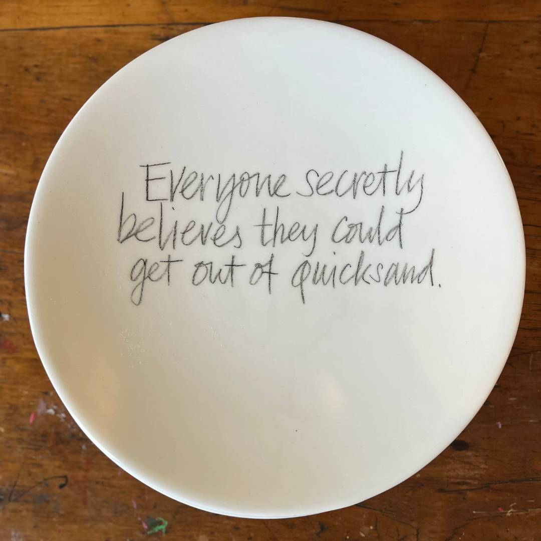 The Detailsmith Large Handwritten Ceramic Plate ED 3 Quick sand