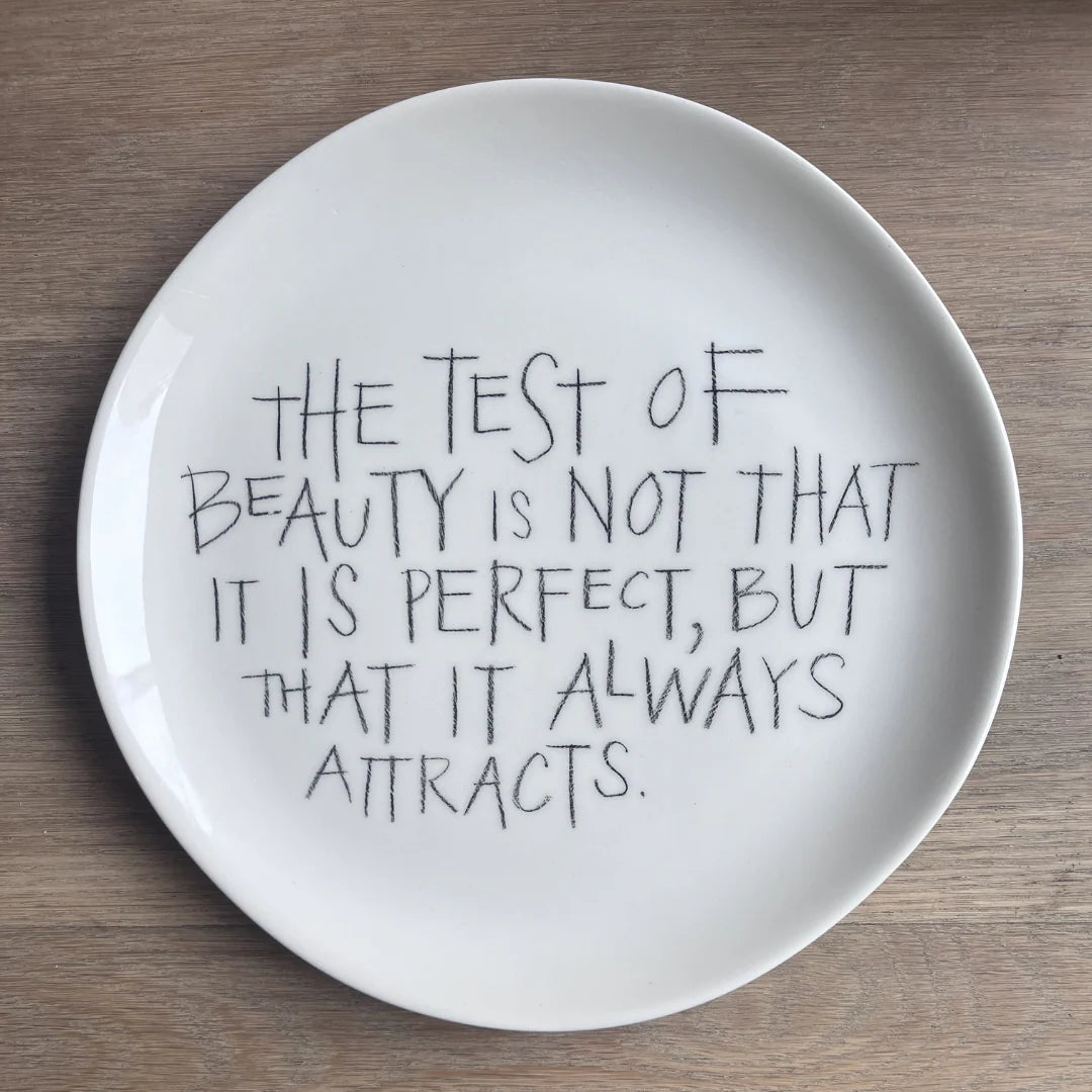 The Detailsmith Medium Handwritten Ceramic Plate ED 1 Test of beauty