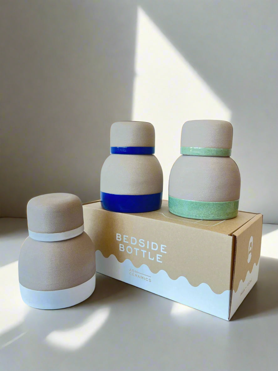 Ash Ceramics Handmade Ceramic Bedside Bottle & Cup