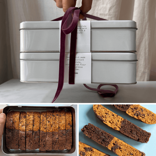 Mondvol Soet Four Kinds of Chocolate & Coffee Biscotti Tin