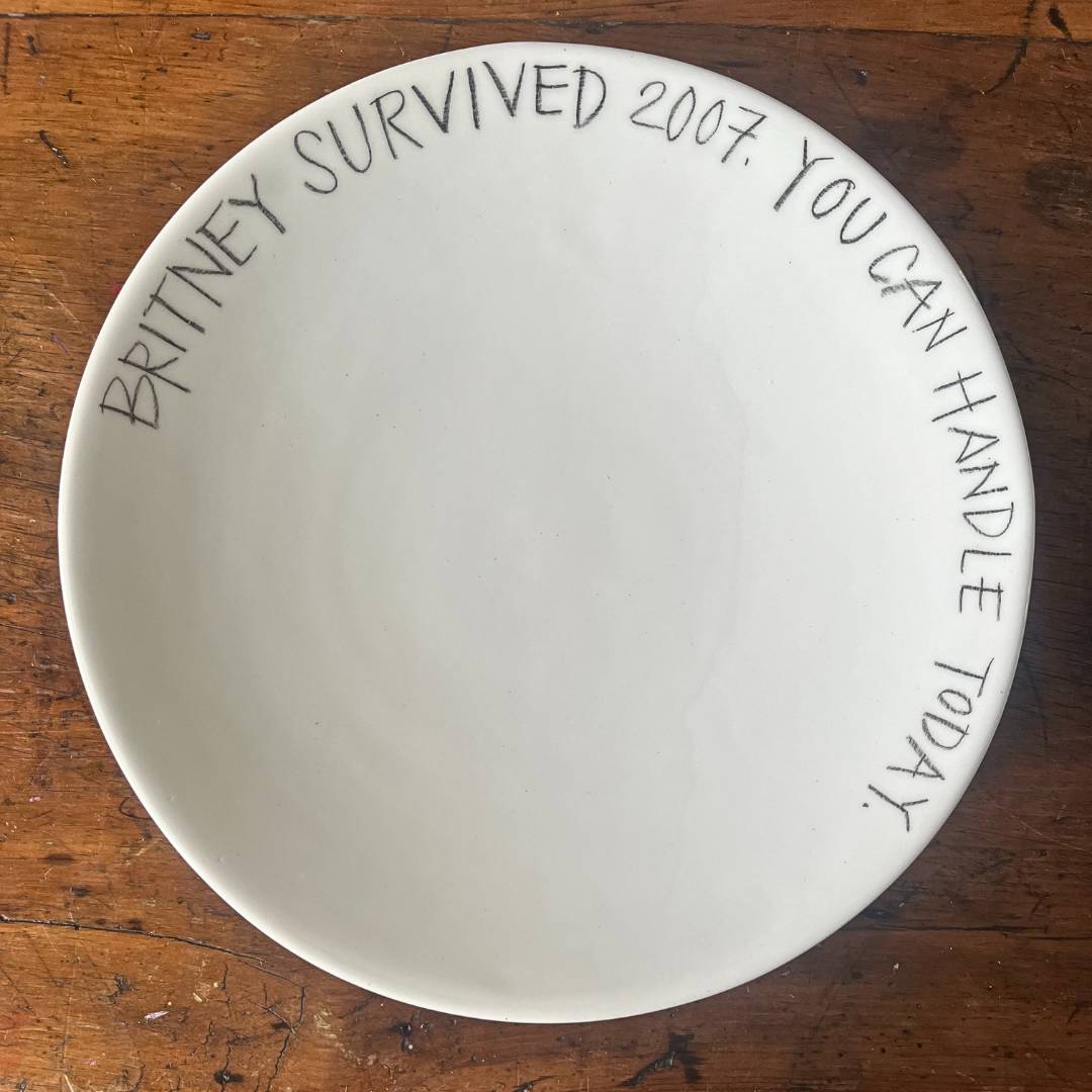 The Detailsmith Large Handwritten Ceramic Plate ED 3 Britney V2