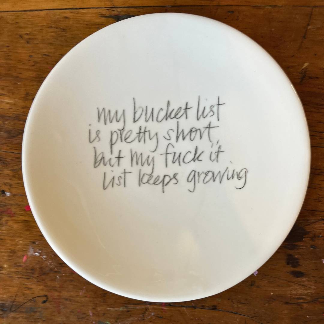 The Detailsmith Large Handwritten Ceramic Plate ED 2 Bucket List V2